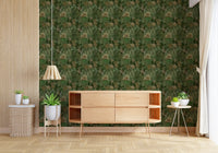 Enchanted Botanical Jungle and Hidden Panthers Wallpaper⁠