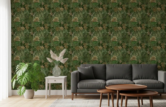 Exotic leaf pattern Botanical Jungle Hidden Panthers Wallpaper GD10720