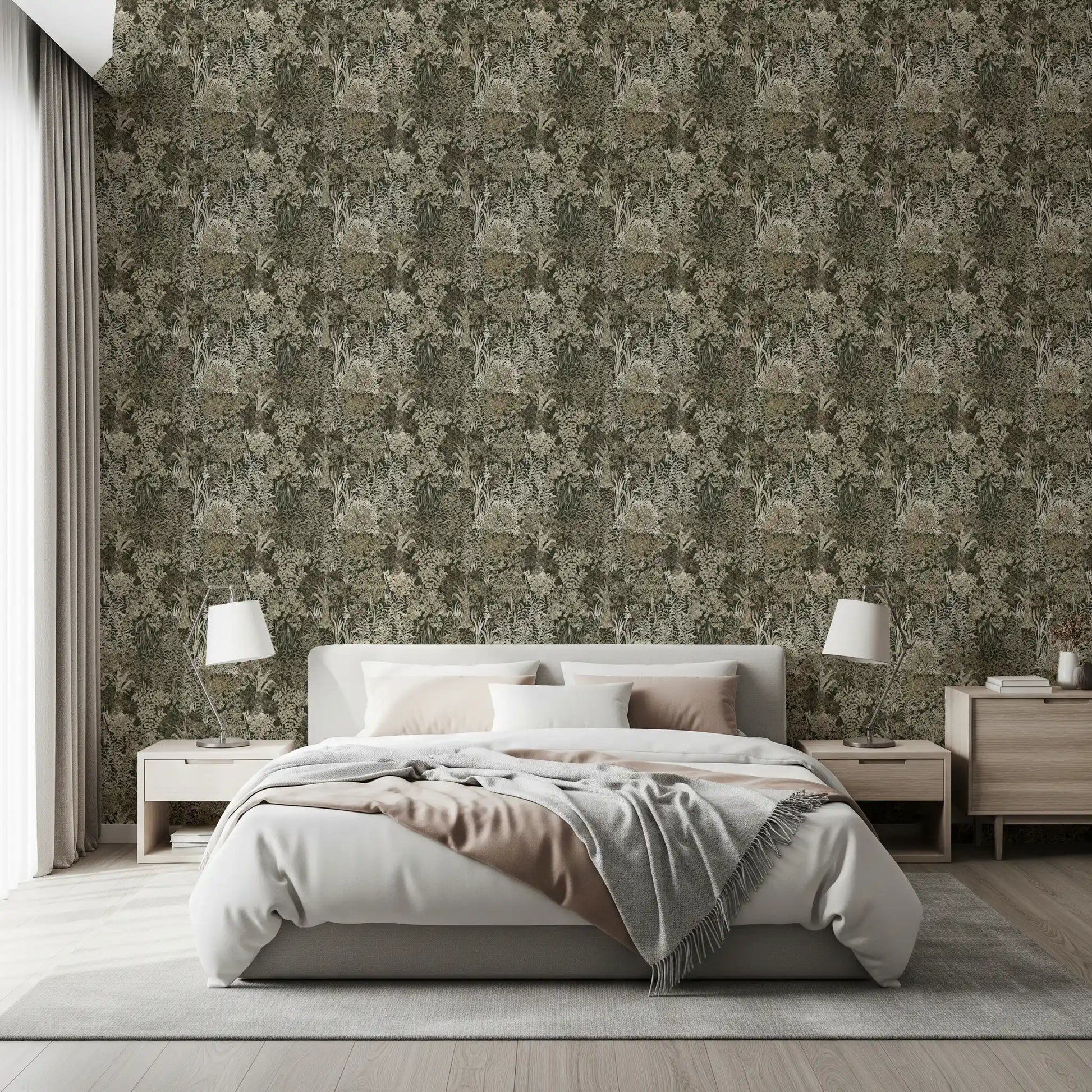 Pixelated Muted Lush Canopy Wallpaper⁠
