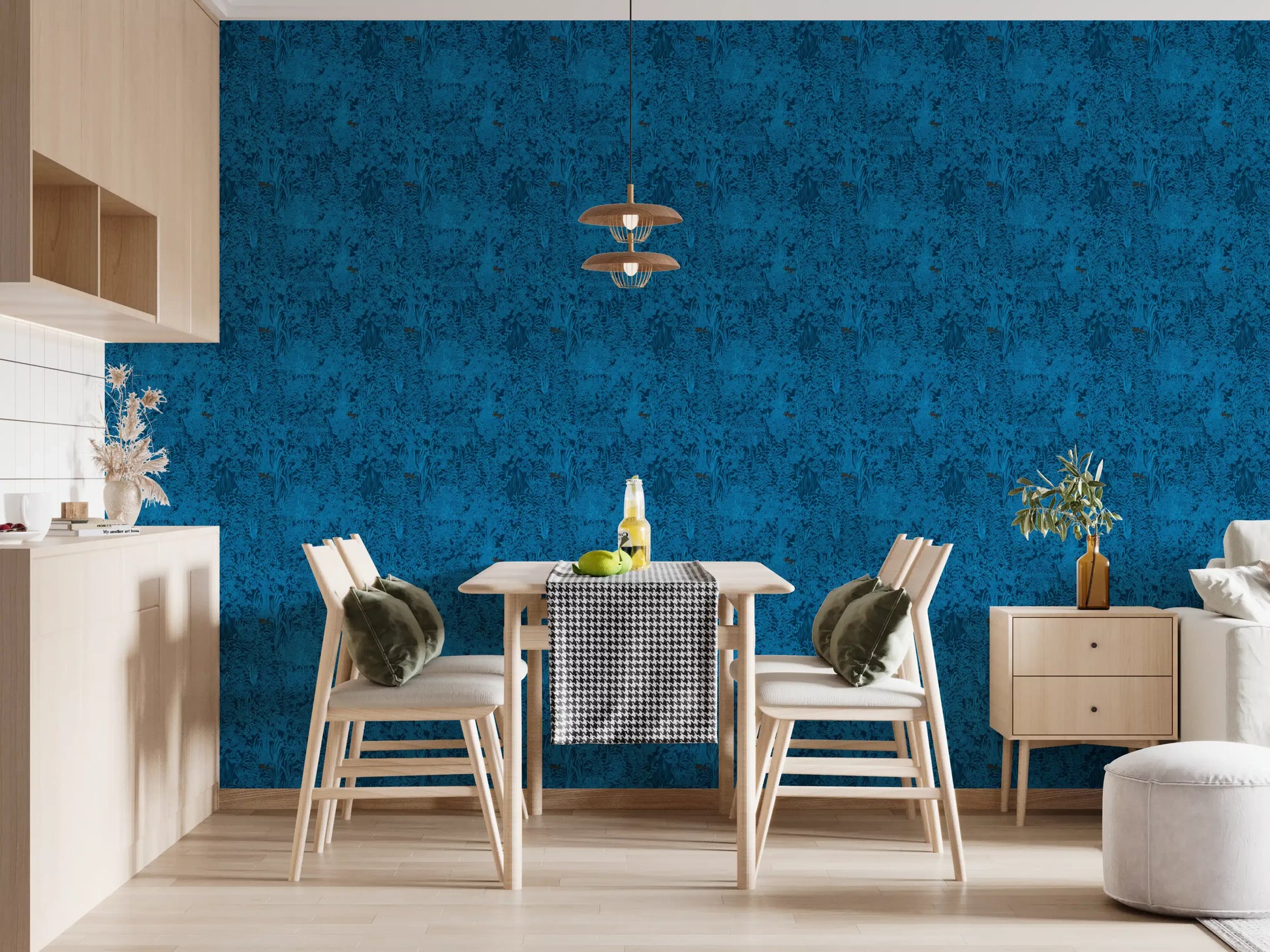 Midnight Blue Enchanted Forest Wallpaper⁠