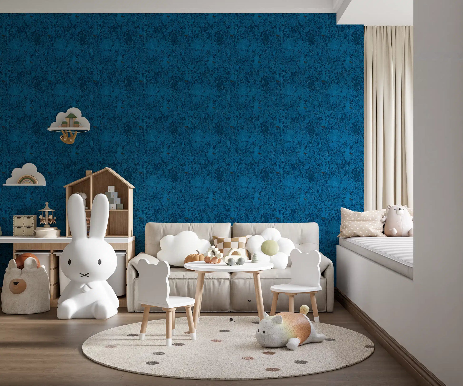 Midnight Blue Enchanted Forest Wallpaper⁠