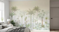 Whispering Palms Watercolor Jungle Mural Wall Mural