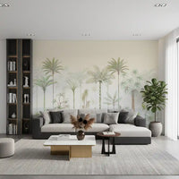 Whispering Palms Watercolor Jungle Mural Wall Mural