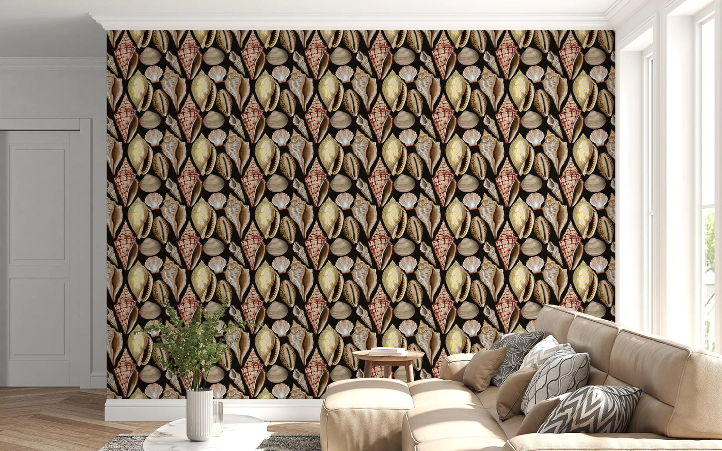 Moody Vintage Seashells Wallpaper Wallpaper⁠