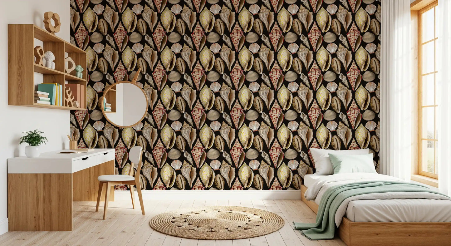 Moody Vintage Seashells Wallpaper Wallpaper⁠
