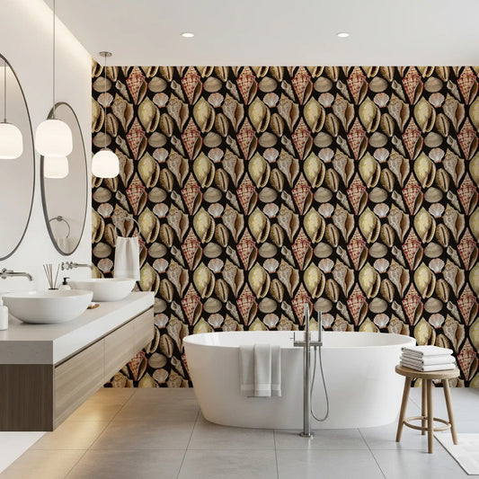 Moody Vintage Seashells Wallpaper Wallpaper⁠