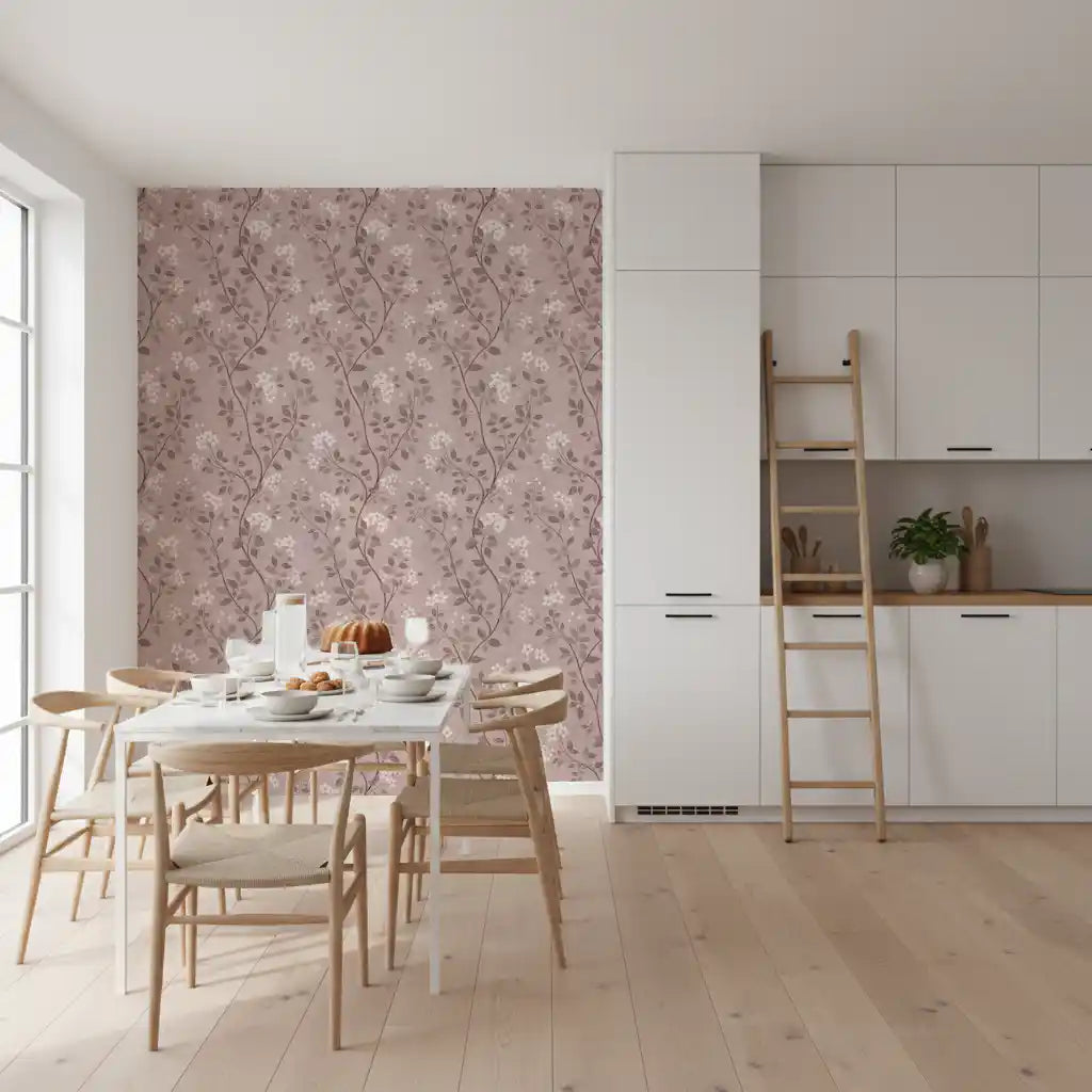 Delicate Blush Chinoiserie Blossom Wallpaper Wallpaper⁠