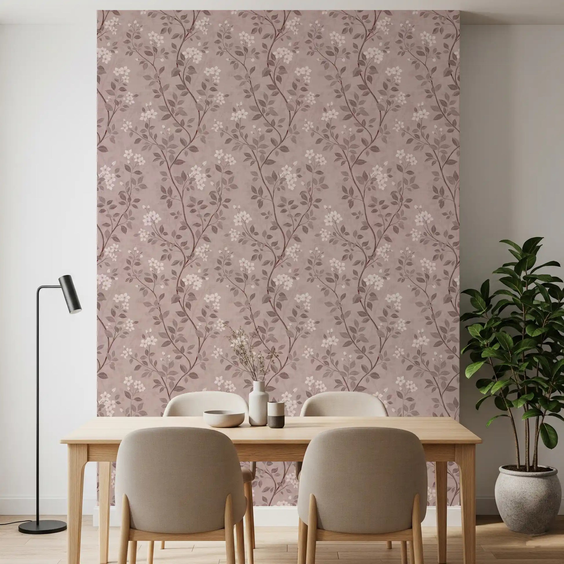 Delicate Blush Chinoiserie Blossom Wallpaper Wallpaper⁠