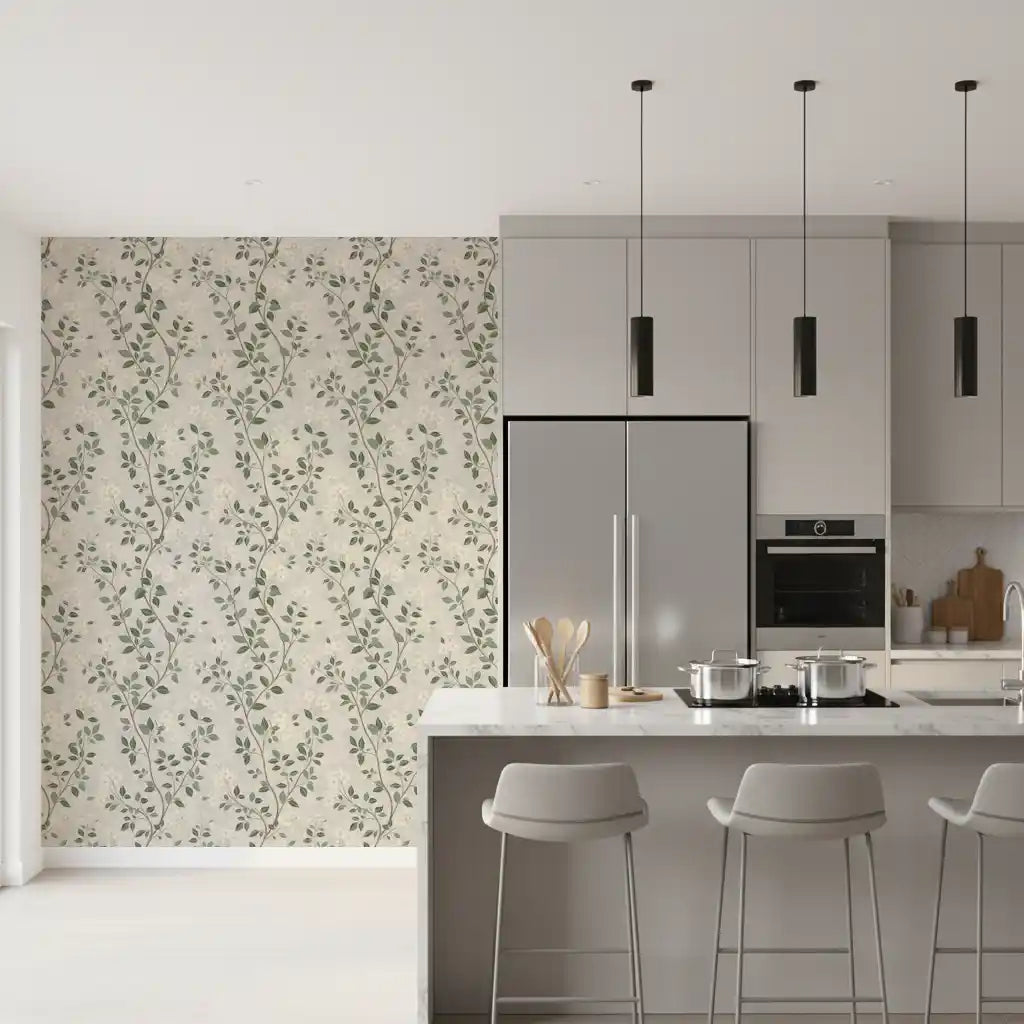 Serene Jasmine Branches Botanical Wallpaper Wallpaper⁠
