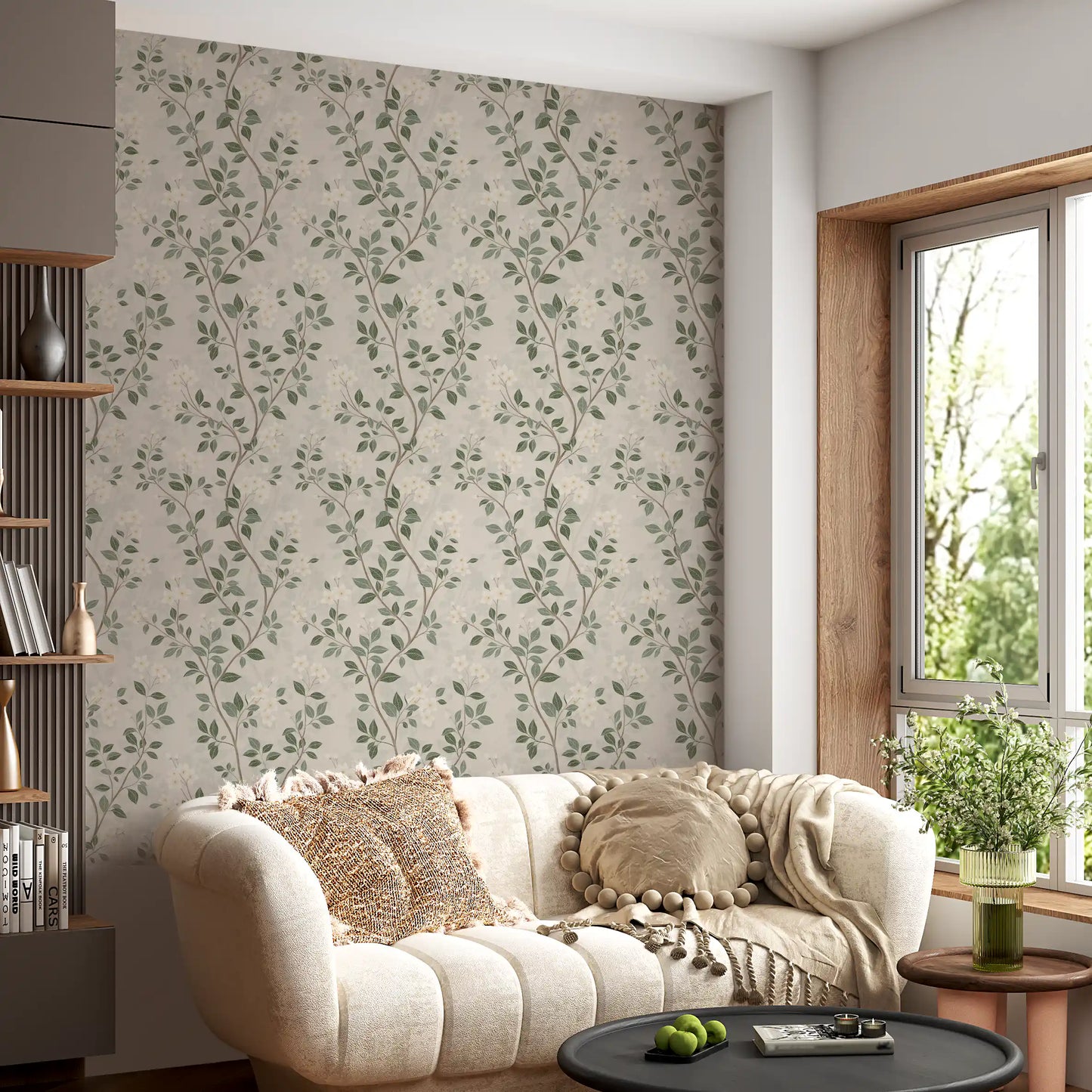 Serene Jasmine Branches Botanical Wallpaper Wallpaper⁠