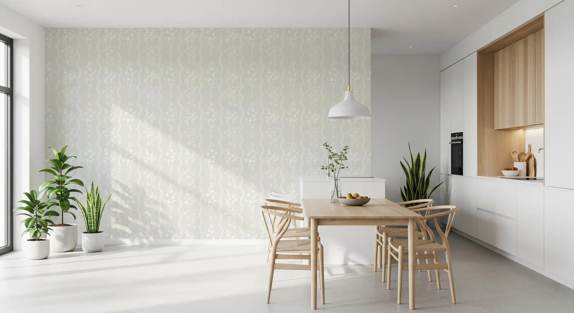 Serene Nordic Meadows Beige Wallpaper Wallpaper⁠