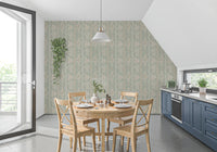 Sweet Sage and Blush Cottage Stripe Wallpaper Wallpaper⁠