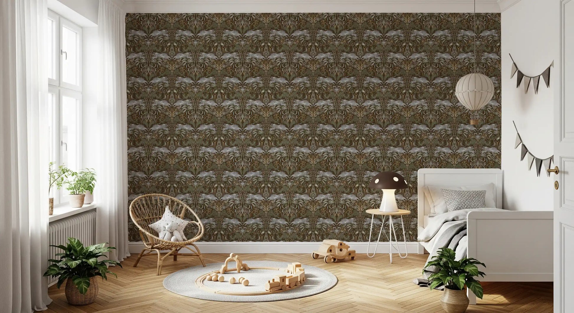 Enchanted Forest Lynx Tapestry Wallpaper Wallpaper⁠