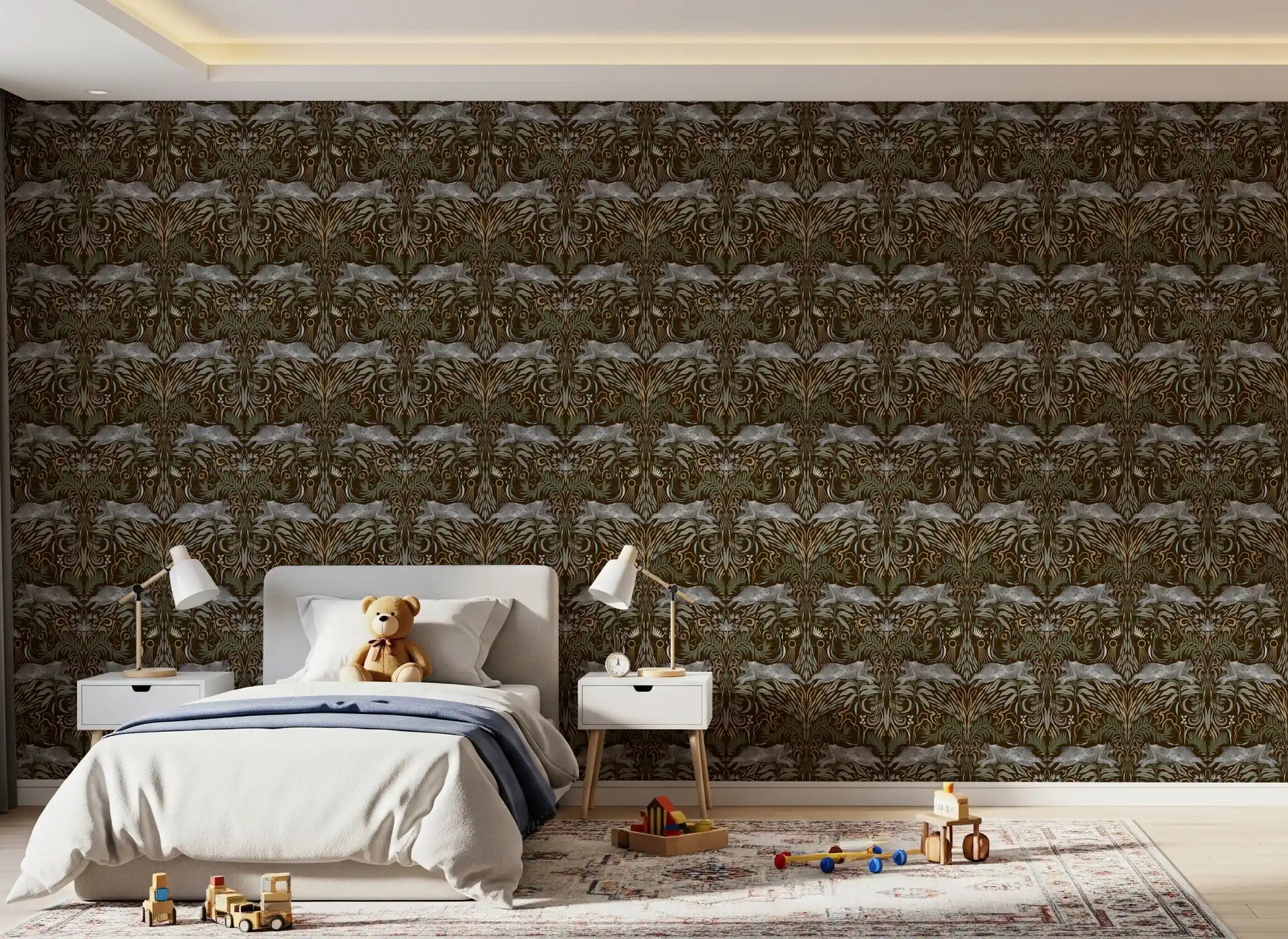 Enchanted Forest Lynx Tapestry Wallpaper Wallpaper⁠