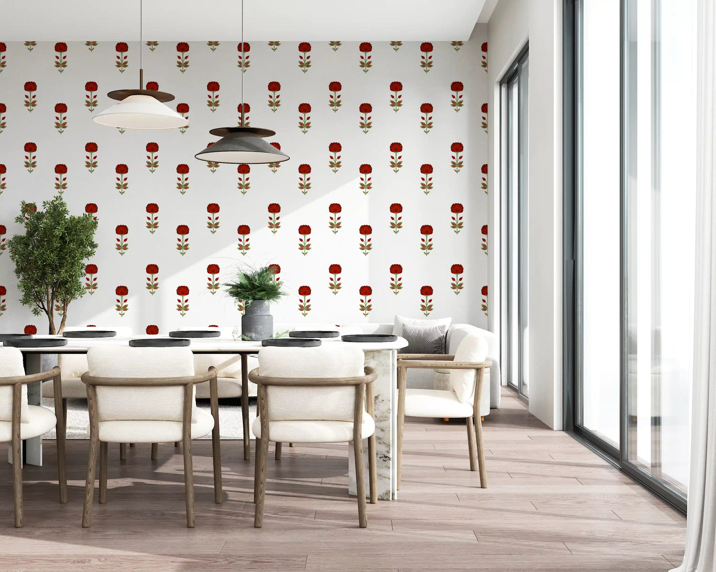 Red Mughal Blossom Wallpaper Wallpaper⁠