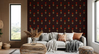 Crimson Mughal Blooms Wallpaper Wallpaper⁠