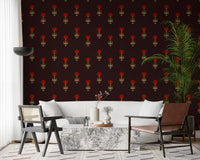 Crimson Mughal Blooms Wallpaper Wallpaper⁠