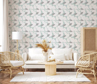 Pale Blue Pastel Bloom Floral Wallpaper Wallpaper⁠