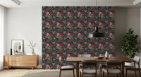 Enchanted Midnight Folk Floral Wallpaper Wallpaper⁠