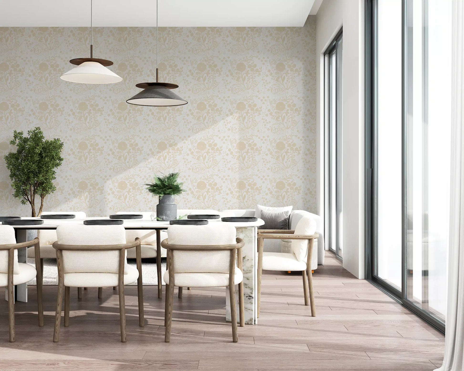 Whispering Meadows Vintage Botanical Wallpaper Wallpaper⁠