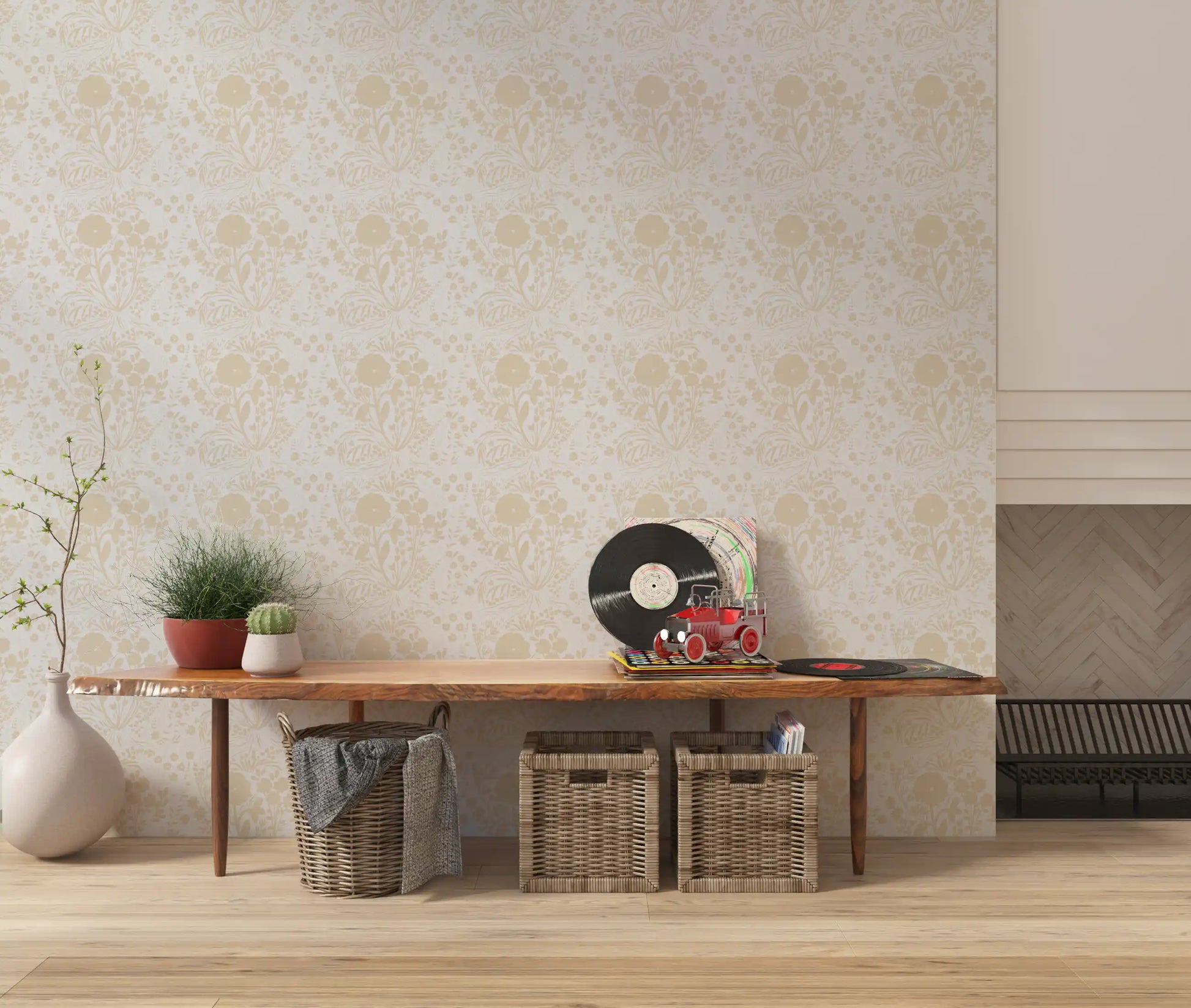 Whispering Meadows Vintage Botanical Wallpaper Wallpaper⁠