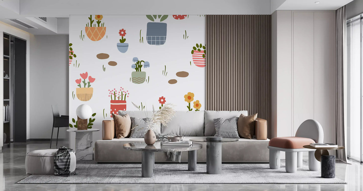 Potted Flower Garden  Wall Mural
