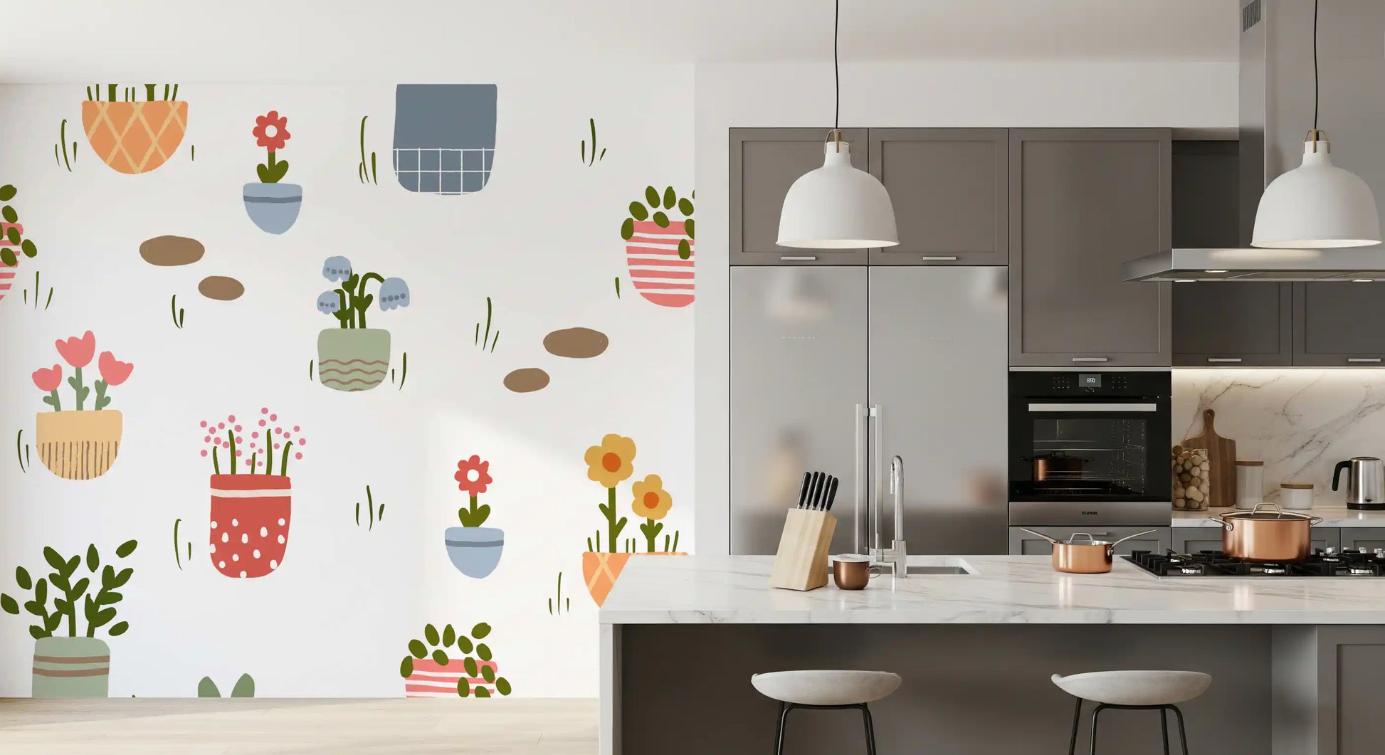 Potted Flower Garden  Wall Mural