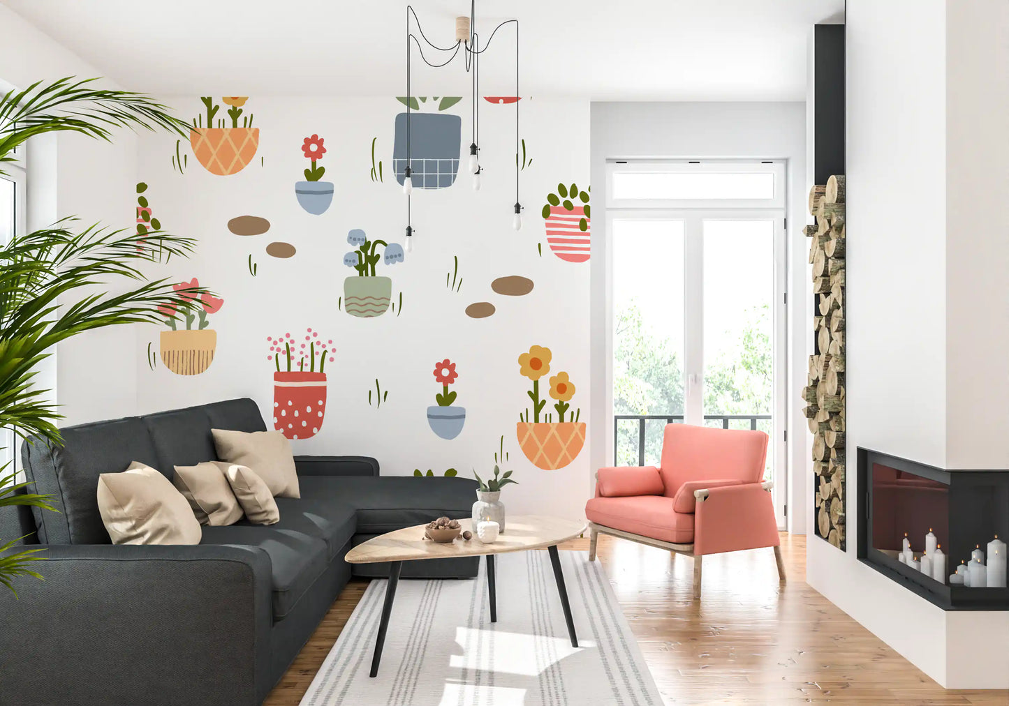 Potted Flower Garden  Wall Mural