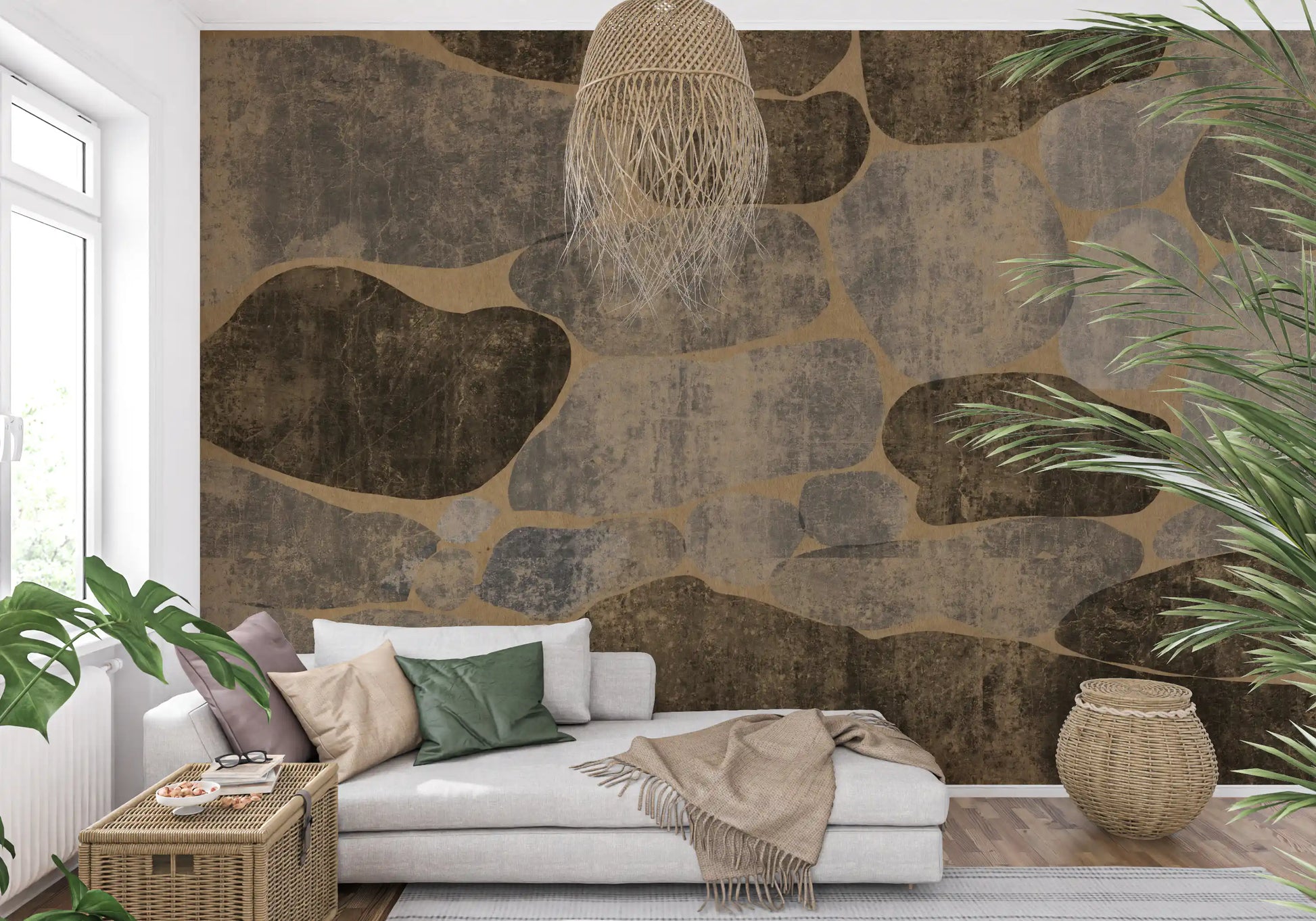 Rustic Earth Cobblestone Stone Wallpaper Wall Mural