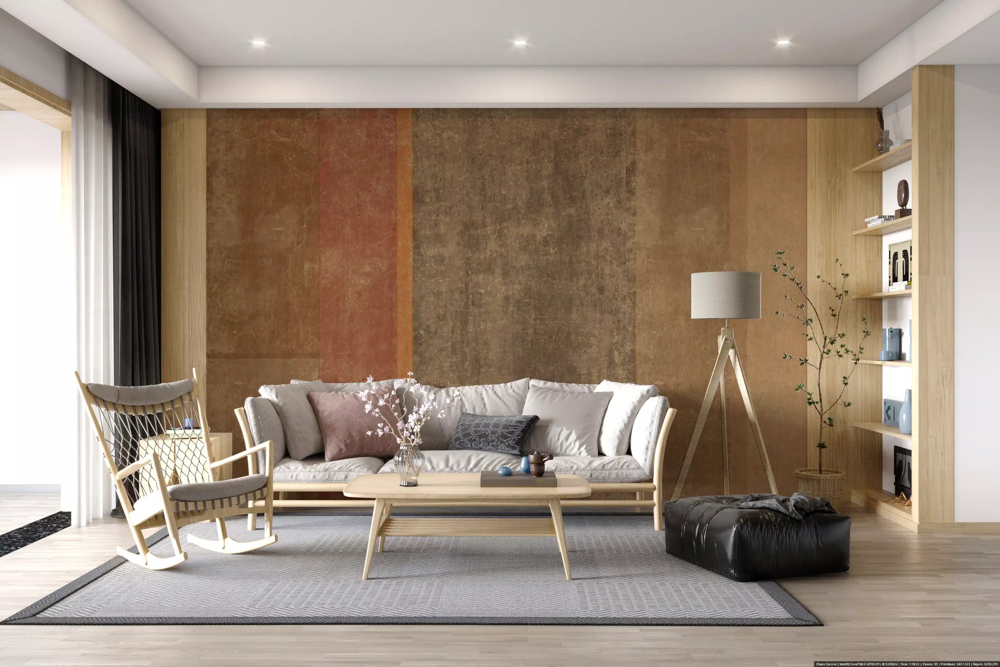 Rustic Earth Tones Color Block Wallpaper Wall Mural