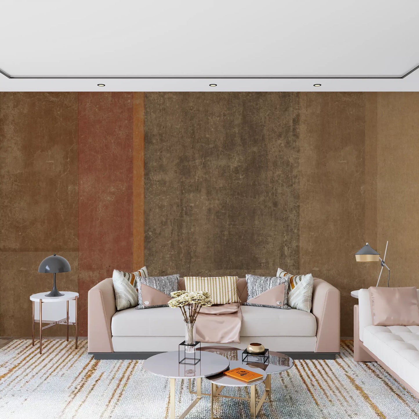 Rustic Earth Tones Color Block Wallpaper Wall Mural