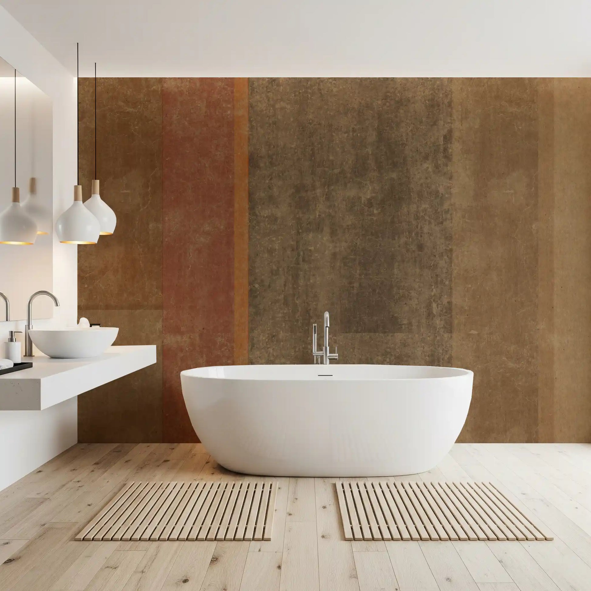 Rustic Earth Tones Color Block Wallpaper Wall Mural