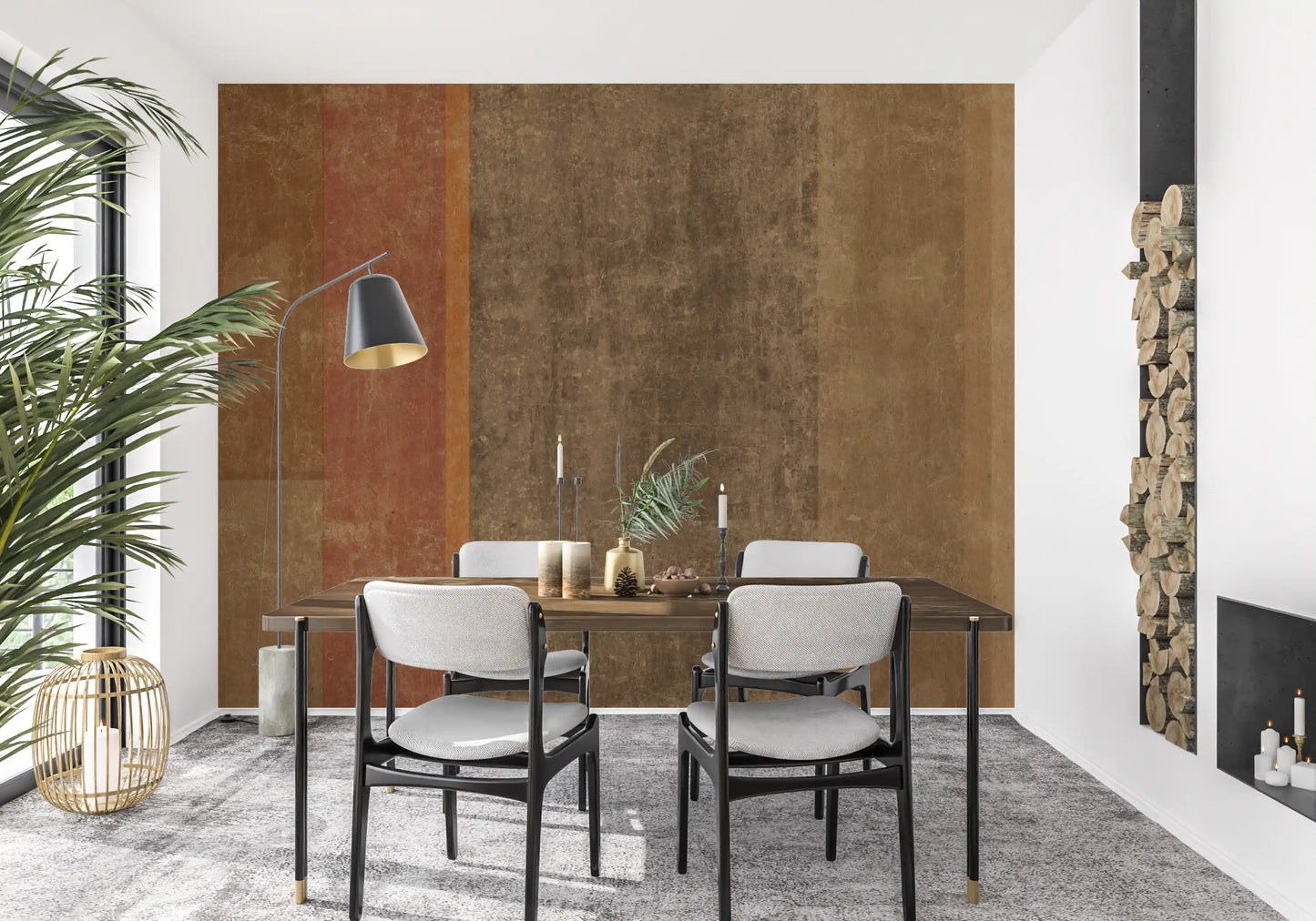 Rustic Earth Tones Color Block Wallpaper Wall Mural