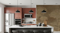 Rustic Sepia Hills Landscape Wallpaper Wall Mural