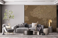 Rustic Sepia Hills Landscape Wallpaper Wall Mural
