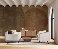 Earthy Geometrics Textured Circles Wall Mural Wall Mural