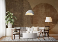Earthy Geometrics Textured Circles Wall Mural Wall Mural
