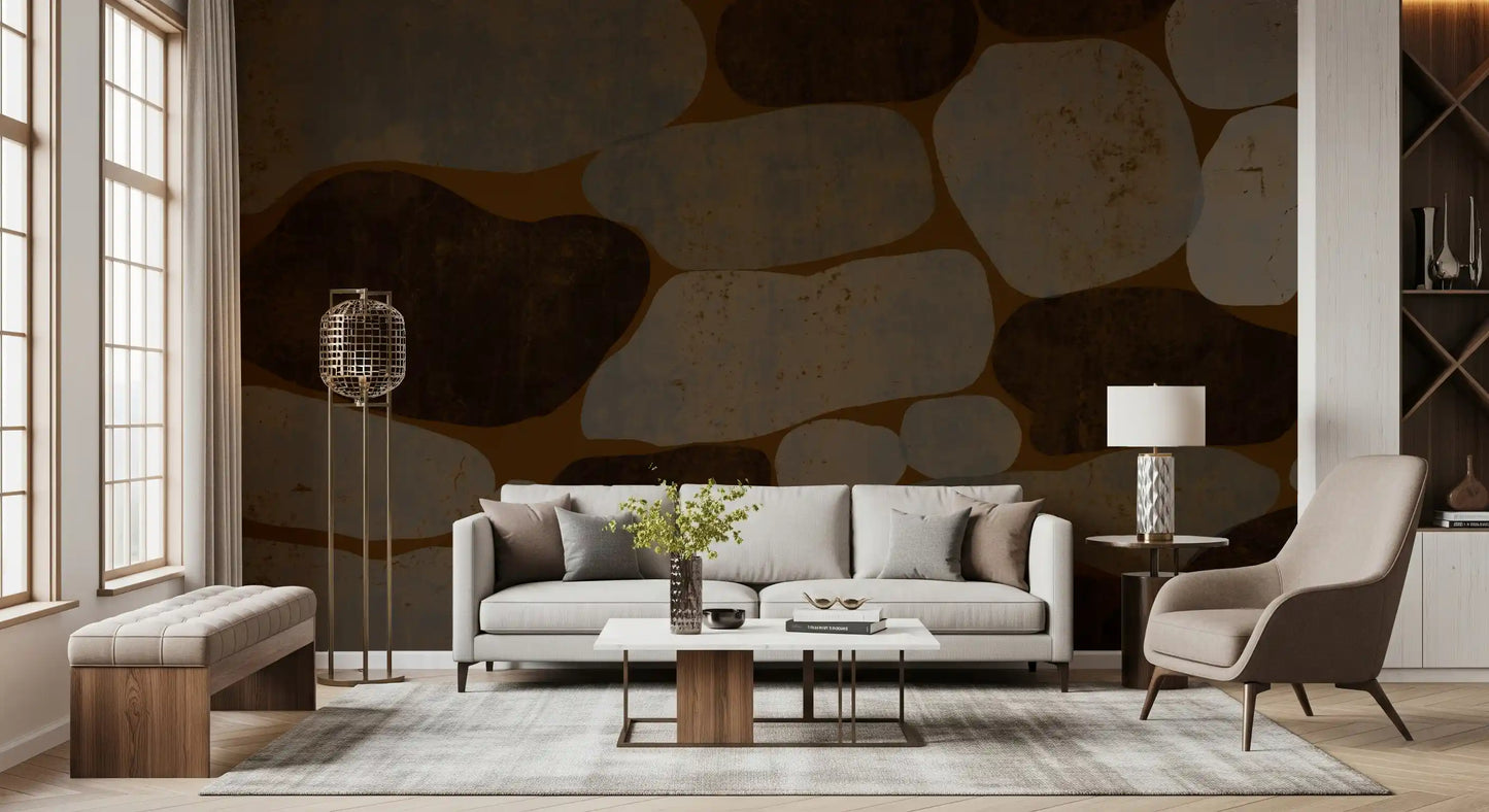 Textured Cobblestone Haven Wallpaper Wall Mural