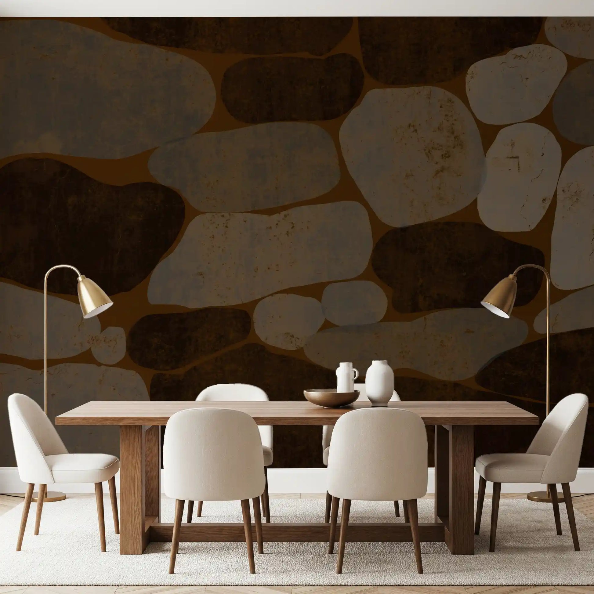 Textured Cobblestone Haven Wallpaper Wall Mural