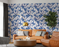 Botanical Orchid Garden with Butterflies Wallpaper⁠