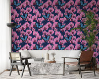 Botanical Orchid Garden with Butterflies 3 Wallpaper⁠