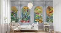 Vintage Tropical Colonnade Mural Wall Mural
