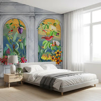Vintage Tropical Colonnade Mural Wall Mural