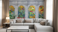 Vintage Tropical Colonnade Mural Wall Mural