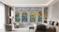 Vintage Tropical Colonnade Mural Wall Mural