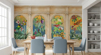 Vintage Archway Tropical Birds Mural Wall Mural