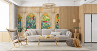Vintage Archway Tropical Birds Mural Wall Mural