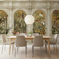 Classical Colonnade and Exotic Botanical Garden Wallpaper Wall Mural