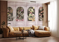 Vintage Architectural Botanical Arches Wall Mural