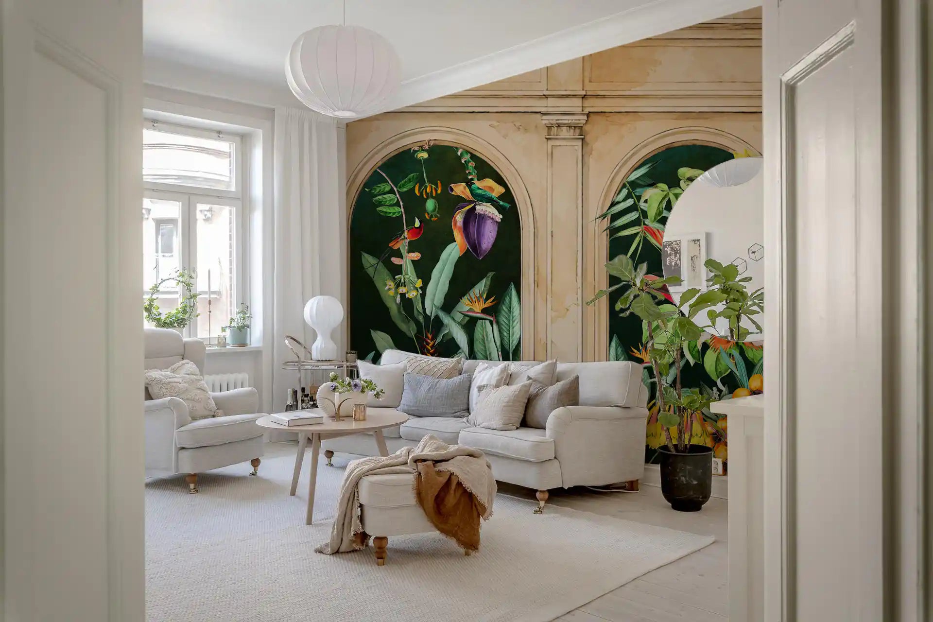 Classical Archways Exotic Botanical Wall Mural Wall Mural